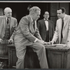 Frank Conroy [left], Roy Poole [second from left sitting on desk], Jack Lemmon [right] and unidentified [second from right in background] in the stage production Face of a Hero