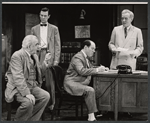 Frank Conroy [left], James Donald [second from left], Roy Poole [right] and unidentified [seated second from right] in the stage production Face of a Hero