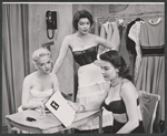 Unidentified actress, Ellen McRae [Burstyn], and Shirley Ballard in the stage production Fair Game