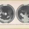 Showing the earth bisected centrally through the polar openings and at right angles to the equator, giving a clear view of the central sun and the interior continents and oceans