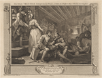 The Idle 'Prentice betray'd by his Whore, and taken in a Night Cellar with this Accomplice [plate 9]