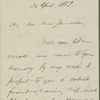 Jameson, Anna, ALS to. Apr. 20, 1853
