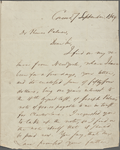 Palmer, Thomas, ALS to. Sep. 7, 1849