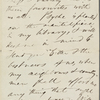 Rendall, Ellen, ALS to. May 22, 1849