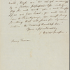 Thoreau, Henry D[avid], ALS to. Oct. 25, 1843