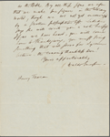 Thoreau, Henry D[avid], ALS to. Oct. 25, 1843
