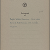 Thoreau, Henry D[avid], ALS to. Oct. 25, 1843