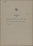 Thoreau, Henry D[avid], ALS to. Oct. 25, 1843