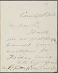 Winthrop, R[obert] C[harles], ALS to. Apr. 22, [1874]