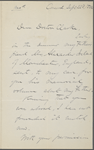 Edward Waldo Emerson, ALS to [Rev. James Freeman] Clarke. Sep. 22, 1882