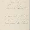 Edward Waldo Emerson, ALS to DeWitt Miller. Oct. 26, 1902