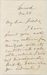 Fields, J[ames] T., ALS to. Dec. 28, [1862]