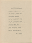 "Merlin's Song." Holograph poem, unsigned, undated