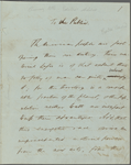 "To The Public." Holograph MS, unsigned, undated