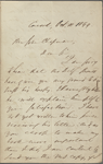Chapman, John, ALS to. Oct. 10, 1849