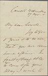 Lowell, J[ames] R[ussell], ALS to. Nov. 17, 1852