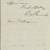Putnam, [George Palmer?], ALS to. Sep. 26, 1859
