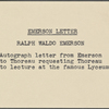 Thoreau, Henry D[avid], ALS to. Feb. 6, [1850]