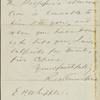 Whipple, E[dwin] P[ercy], ALS to. Apr. 22, 1858