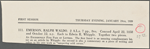 Whipple, E[dwin] P[ercy], ALS to. Apr. 22, 1858