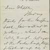 Whipple, E[dwin] P[ercy], ALS to. Oct. 12, [1866]. Previously [1871?]