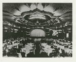 Dining area of the nightclub Billy Rose's Diamond Horseshoe with a direct view of the stage and proscenium