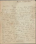 Hunt, Benjamin P[eter], ALS to. Sep. 6, 1830