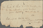 Bill, holograph, from Emerson to Samuel C. Hunt, for the instruction of his brother, Benjamin Peter Hunt. Dec. 31, 1825. Receipted by RWE