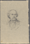 Reich, Jacques. Original pencil portrait of Nathaniel Hawthorne. Signed, undated