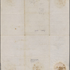 2 documents: authorization of payment to ship owners by U.S. Congress, Dec. 1, 1834; and affidavit of invoice of goods, Dec. 24, 1852, with certificate of authentication signed by John Broadfoot, dated Sep. 28, 1852