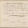 Collector's certificate, May 16, 1848, for duties at the Port of Salem. Countersigned by Nathaniel Hawthorne.
