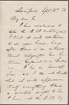 [Bennett, William Cox], ALS to. Sep. 12, 1854.