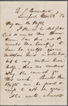 Bright, [Henry A.], ALS to. Nov. 22, 1854. 