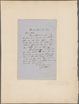 [Burchmore], Zack, ALS to. Apr. 7, 1853.