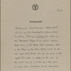 Chorley, [Henry Fothergill], ALS to. [Mar. 5, 1860]. With ALS by Sophia Peabody Hawthorne.