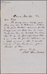 Fields, [J. T.], ALS to. Nov. 14, 1852.