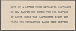 Tappan, [Caroline], letter to. Sep. 5, [1851]. Copy in the hand of SAPH.