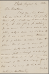 Fields, J. T., ALS, to NH. Aug. 20, 1850.