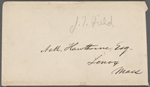 Fields, J. T., ALS, to NH. Oct. 3, 1850.