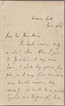[Houghton], Richard Monckton Milnes [later Lord Houghton], ALS to NH. Nov. 13, [1854].