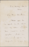 Longfellow, Henry W[adsworth], ALS to NH. Oct. 3, 1852.