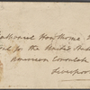 Mitford, M[ary] R[ussell], ALS to NH. Jan. 21, 1854.