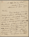 Procter, B[ryan] W[aller], ALS to NH. Nov. 6, 1851.