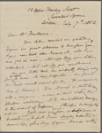Procter, B[ryan] W[aller], ALS to NH. Jul. 7, 1852.