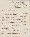 Procter, B[ryan] W[aller], ALS to NH. Feb. 28, 1860.
