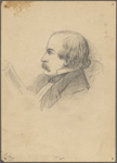 Hawthorne, Julian[?], Original pencil sketch of NH.