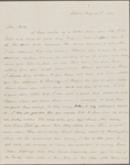 Hawthorne, Maria Louisa, ALS, to NH. Aug. 3, 1841.