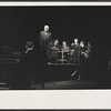 Frank Conroy, Roger De Koven, Roddy McDowall, Dean Stockwell and unidentified others in the stage production Compulsion