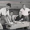 Bill Travers, Fielder Cook, Alan Bunce and Roland Winters in rehearsal for the stage production A Cook for Mr. General