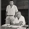 Bill Travers and Roland Winters in rehearsal for the stage production A Cook for Mr. General